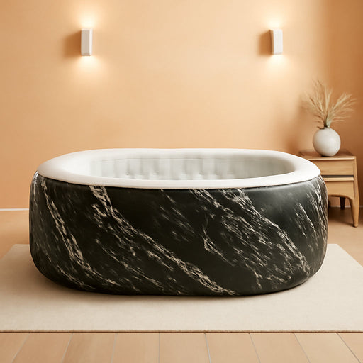 Saluspa Hawaii Energysense Smart Luxe Airjet Inflatable Hot Tub Spa (71" X 71" X 26") | Features LED Lights and App-Control | Fits up to 4-6 Persons