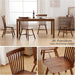 Farmhouse Style Windsor Chairs Set of 4, Vintage Kitchen & Dining Room Chairs with Spindle Back, Comfy Armless Solid Wood Side Chair for Home/Living Room/Restaurant, Walnut