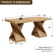Modern Coffee Table, 48" Twisted Center Table with Wood Thickened Pedestal, Rectangular Rustic Living Room Table, Farmhouse Storage Low Cocktail Tea Table,Golden Rustic Barnwood