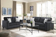 Dark Gray Modern Loveseat with 2 Accent Pillows