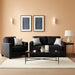 Dark Gray Modern Loveseat with 2 Accent Pillows