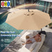 10Ft Cantilever Patio Umbrella with Base Included, 30 MPH Wind-Resistant Offset Outdoor Hanging Umbrella with 45 Degree Infinite Tilt and Smooth Crank, 260Gsm Solution-Dyed 8-Year Fade-Resistant Canopy for Backyard Pool Deck, Beige