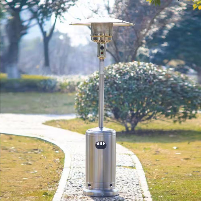 48000 BTU Stainless Steel Propane Standing Patio Heater with Wheels