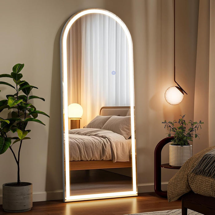 56"X21" LED Arched Mirror Full Length with Dimmable Lights