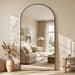 78"×38" Arched Full Length Floor Mirror, Standing Mirror with Aluminum Frame, Large Body Mirror of Free Standing/Wall Mount/Leaning for Bedroom, Living Room, Dressing Room, Black