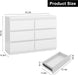 White Modern Six Drawer Dresser For BedroomStorage