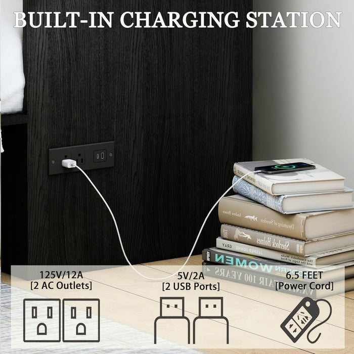 Queen Size Murphy Bed With IntegratedChargingStation