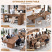 72-110 in Rectangular Extra Large Extendable Dining Table W/Storage for 6 10 12 People,Modern Farmhouse Long Wooden Kitchen Tables,Mid-Century,Double Pedestal Base for Kitchen, Dinner, Meeting,Walnut