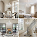 White Crystal Chandelier Six Light Dining Fixtures