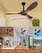 Ceiling Fan No Light, 52 in Outdoor Ceiling Fans with Remote Control without Light, 3 Blades, 6 Speed Reversible DC Motor Modern for Patios, Kitchen, Bedroom, Porch