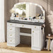Contemporary Makeup Vanity Desk Black FortySevenInch Illuminated