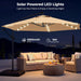 10FT Solar Offset Patio Umbrella with Base Included, 5-Year Fade-Resistant Canopy, 45° Easy Tilt Crank, 30MPH Wind-Resistant, Cantilever Hanging Umbrellas for Pool, Deck, Patio (Beige)