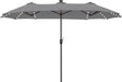 13 Ft Patio Umbrella with 120 LED Solar Lights Outdoor Umbrella, Gray