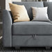 Bluish Grey Transformable Sleeper Sofa With Storage