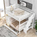 Full Over Full Bunk Bed GrayStairsWithDrawersStorageSystem