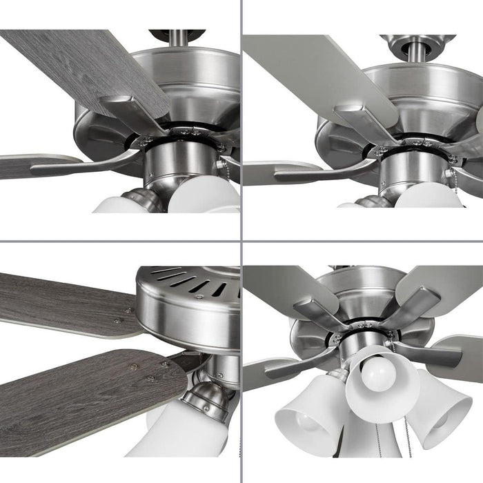 Airpro 52 In. Brushed Nickel 5-Blade AC Motor Transitional Ceiling Fan with Light