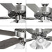 Airpro 52 In. Brushed Nickel 5-Blade AC Motor Transitional Ceiling Fan with Light