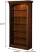 Cherry Veneer Bookcase with Distressed-Finish, Tall Open Bookshelf and Wood Shelves for Office or Bedroom Use, Brown
