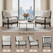 Linen Fabric Spindle Accent Chair with Wood Frame,