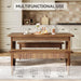 55" Dining Table with 2 Benches, Dining Table Set for 4-6 People, Farmhouse Kitchen Table with Bench, Dining Room Table Set