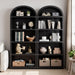 Bookcase 5 Shelf Arched Bookshelf 71.65 in Tall Bookcase Farmhouse Display Storage Rack Wooden Bookshelves for Home Office, Living Room