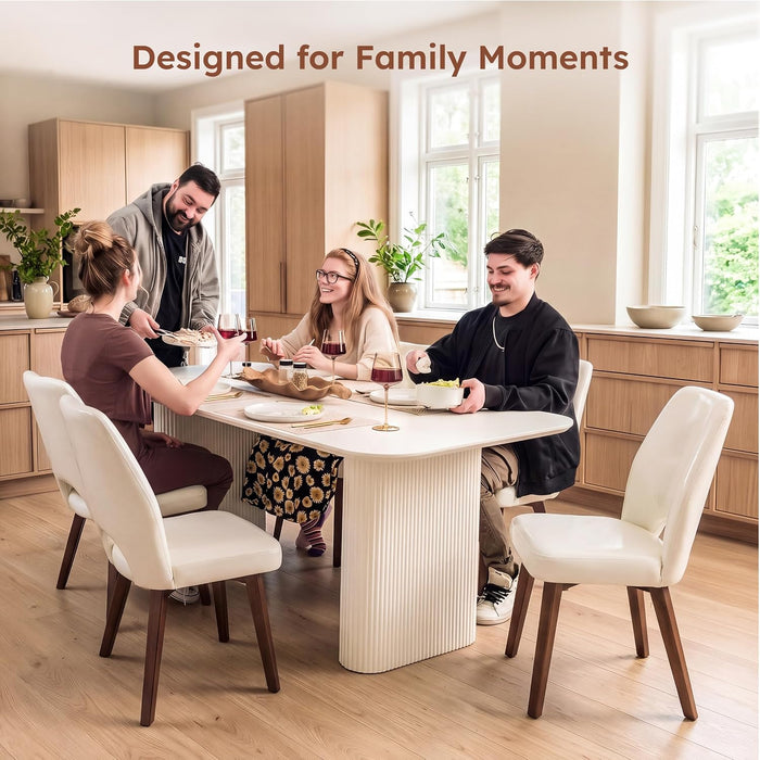 Dining Chairs Set of 4, Upholstered Kitchen Chairs, Beige