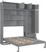 Queen Size Murphy ConvertiblePlatformBed GrayFinish