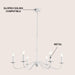34.75Inch White Six Light Farmhouse Iron Chandelier