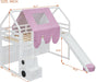 Twin Size Loft Bed With Slide PlayhouseCastleFortress