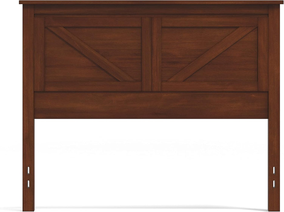 Farmhouse Style Wood Panel Headboard in Cherry - Full Size