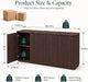 64" Fluted Sideboard Buffet Cabinet with Faux Marble Top, Dark Walnut | Wood Credenza with Storage Shelves, Modern Console Table for Coffee Bar, Dining Room, Kitchen, Living Room & Entryway