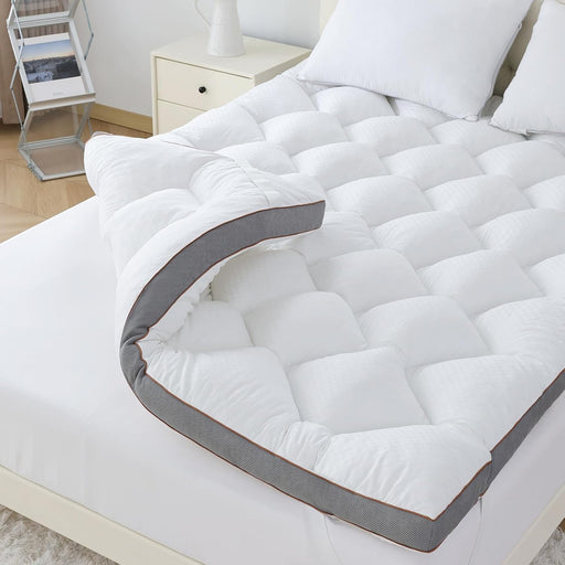 3 Inch Memory Foam Mattress Topper Queen, Extra Soft Pillow Top Mattress Topper with Breathable Air Mesh Sides, 1700GSM Fluffy Shredded Memory Foam Filled & Thicked down Alternative-Lined