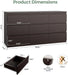 Modern 9 Drawer Dresser for Bedroom, Simply Chest of Drawers, Wood Storage Dresser with Deep Drawers for Living Room Hallway Entryway (Brown)
