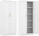 Premium White Metal PantryCabinet SeventyOneInch Tall