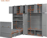 Twin Size Charcoalgray Murphy Cabinet Bed Wardrobe