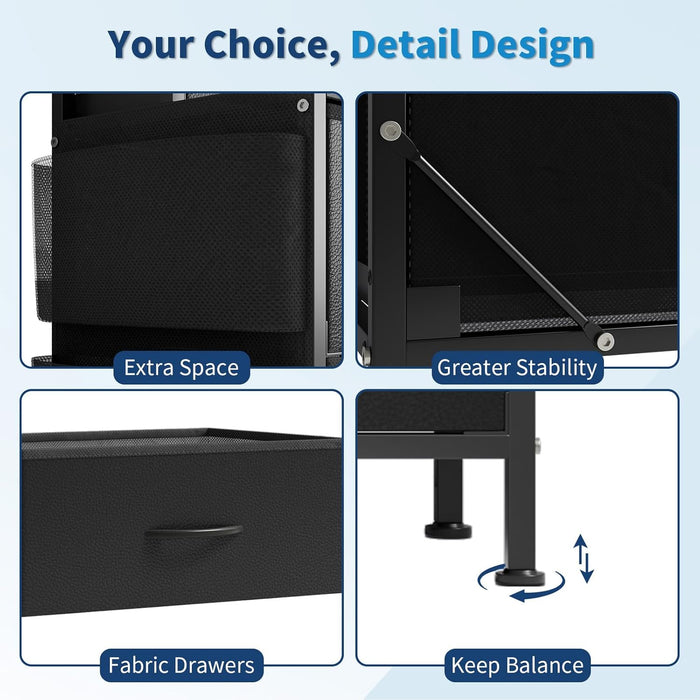 FiftyFiveInch Dresser With Fourteen Drawers And Shelves