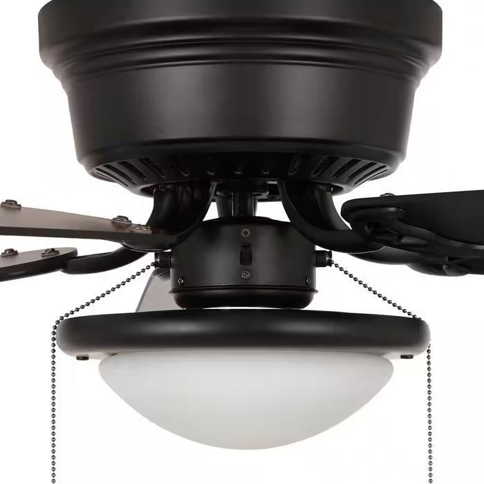 Hugger 52 In. LED Indoor Black Ceiling Fan with Light Kit