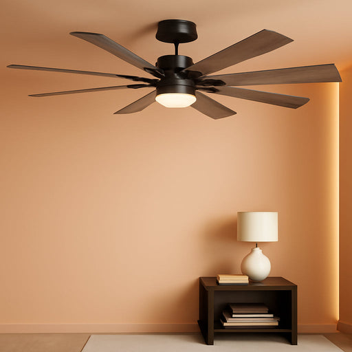 Farmhouse Black Ceiling Fan Integrated Lighting System