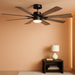 Farmhouse Black Ceiling Fan Integrated Lighting System