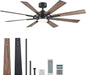 Black 60 Inch Farmhouse Ceiling Fan With Controllers