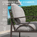 Patio 3 Seats Sofa, All-Weather Outdoor Couch, Patio Furniture Sofa,Khaki Metal Furniture with Gray Cushions