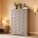 Farmhouse Dresser for Bedroom, 7 Drawers Dresser, 51.4"Tall Dressers Chest of Drawers with Hand Carved Panel, Large Wood Closet Storage Organizer Rustic Dressers for Bedroom Living Room Hallway
