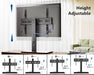 Universal TV Stand with Power Outlets for 50-85 Inch Tvs, Swivel&Height Adjustable Tall TV Stand for Bedroom Living Room, 27.5''Large Tempered Glass Base Holds up to 110 Lbs.