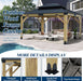 13FT X 15FT Outdoor Wooden Gazebo - Patio Wood Frame Gazebo with Galvanized Steel Hardtop, Heavy-Duty Hardtop Gazebos for Garden, Poolside, Deck, Backyard