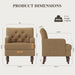 Brown Upholstered Accent Chair With Thick Cushions