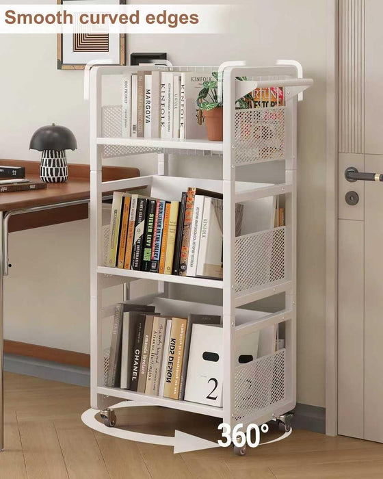 Heavy-Duty Double-Sided Library Cart With Silent Wheels