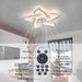 White Flower Modern Ceilingfans with Lights, Low Profile Ceiling Fan with Remote for Bedroom, Flush Mount Ceiling Fan with LED Dimmable Light,3-Colors, 6-Speeds, Timing Ceilingfan Light