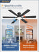 52 Inch Ceiling Fan with Lights, APP & Remote Control, Flush Mount Low Profile Black Ceiling Fan, 3000-6000K Dimmable LED, Quiet Reversible Motor, 6 Blades, 6 Speeds, for Bedroom Living Room