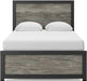 Signature Design by Ashley Jonnifer Full Panel Bed Frame with Headboard, Two‑Tone Textured Design, Engineered Wood and Decorative Laminate, Bedroom Furniture, Warm Gray and Matte Black