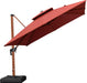 Patio Umbrella 10Ft Double Top Wood-Grain Finish, Brick Red